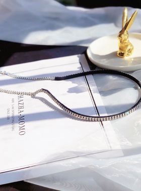 ZHAZHA高质量韩国东大门超华丽白色闪钻流苏吊坠超美甜美发箍发饰