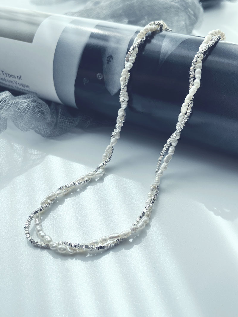 ZHAZHA韩国新款高级时髦个性精致优雅时尚气质天然珍珠925银 项链