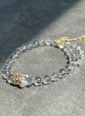 ZHAZHA韩国新款时尚简约百搭白色水晶卡八手链女高级感气质葫芦女