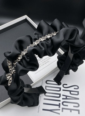 气质发卡发箍女2023新款蝴蝶结镶钻外戴头饰高颅顶压发时尚头箍