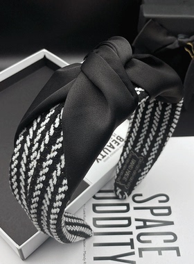 发箍女2022韩国网红新款秋冬高级感针织发卡宽边压发洗脸外戴头箍