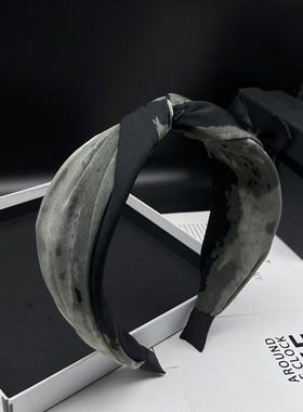 发箍2022年网红新款发卡发捆女高级感水墨风宽边复古压发头箍发饰