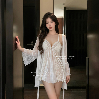 性感睡衣带胸垫吊带睡裙家居服女