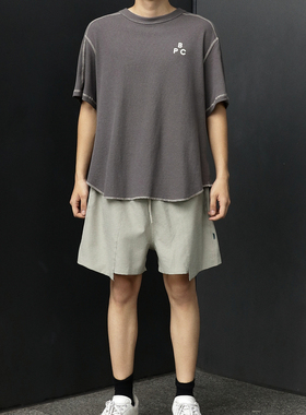 BPCALL 25SS菱形短裤舒适简约OverSize日系复古宽松休闲男女通款