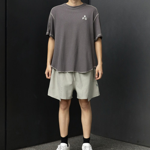 BPCALL 25SS菱形短裤舒适简约OverSize日系复古宽松休闲男女通款