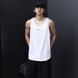 清货 BPCALL 25SS 1.0纯棉撞色背心运动夏季宽松圆领健身坎肩t恤