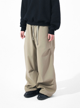 BPCALL 24AW 加绒三褶裤宽松阔腿重磅简约cleanfit休闲裤男女通款