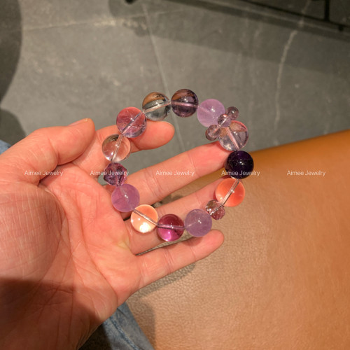 纯天然紫水晶手串手链设计感