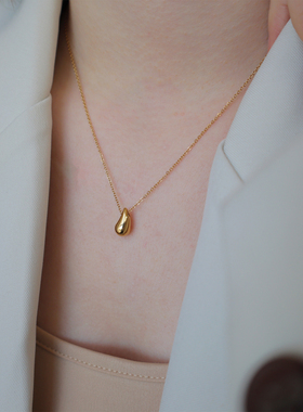AimeeDesign 镀18k金简约吊坠高级冷淡风韩系小众项链锁骨链