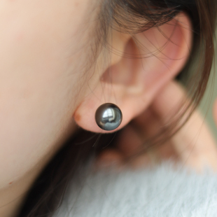 AimeeDesign 耳钉 大溪地施家黑珍珠高级感真多麻耳环明星同款