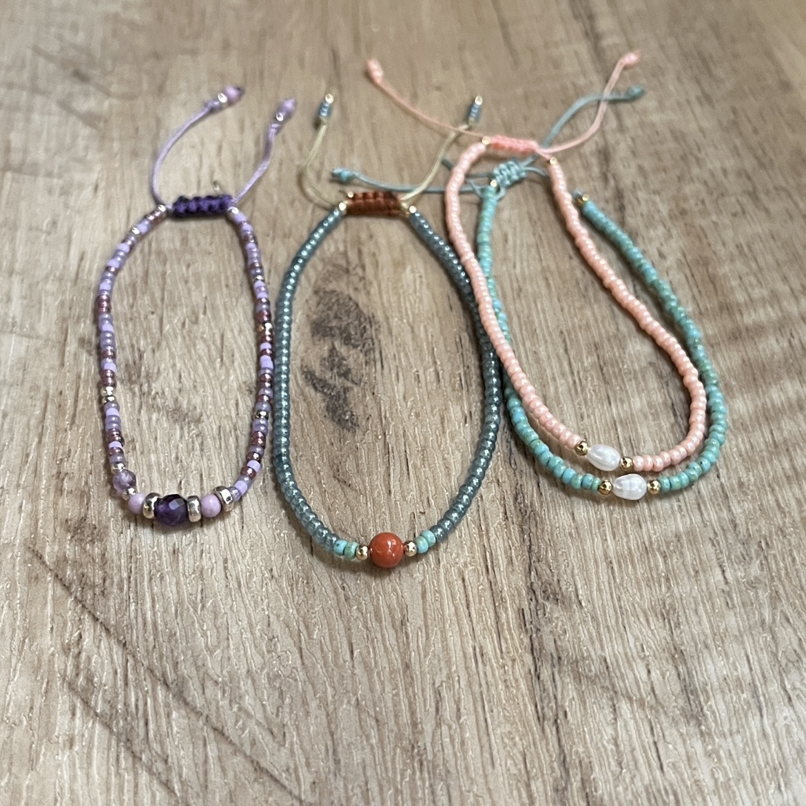 玻璃米珠串珠手链小众原创设计轻奢珍珠编织手绳手工细手串女款