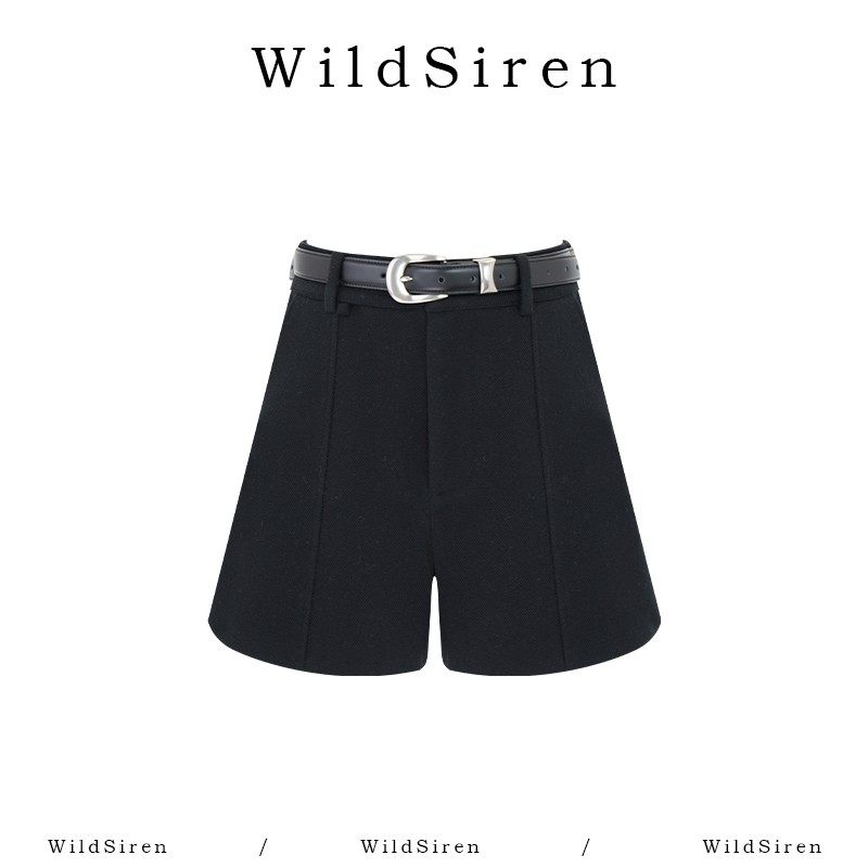 【Wildsiren】秋冬黑色加厚时尚经典百搭显瘦中腰短裤370029,女装/女士精品,短裤,淘宝优惠券,粉丝福利购,淘宝优惠卷