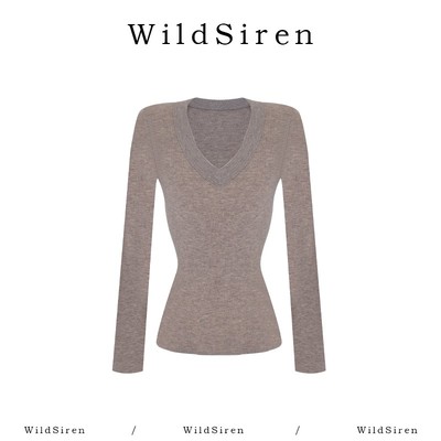 【Wildsiren】秋冬V领毛针织打底衫370156