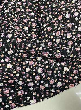 黑色小碎花纯棉夏季服装显瘦