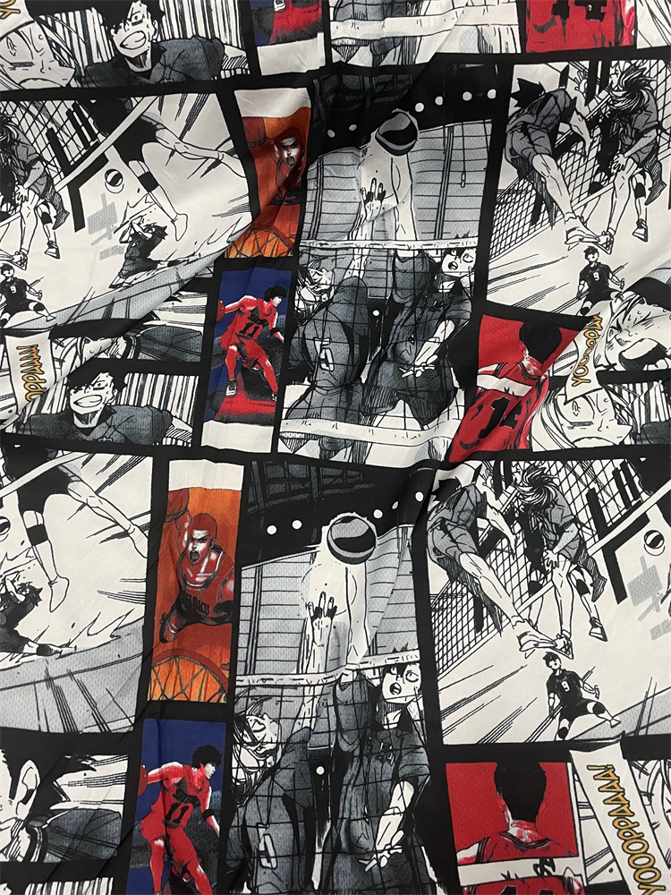 垂软薄款装饰服装动漫印花