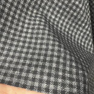 黑灰色小格子薄款羊毛布料毛料柔软垂感外套裙子阔腿裤子服装面料