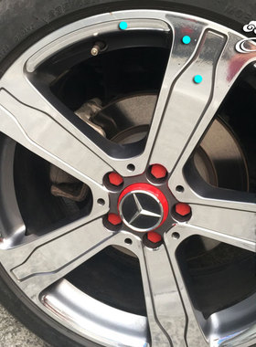 用于奔驰GLA220 250电镀轮毂贴纸镀铬改装饰非碳纤维划痕修复车贴