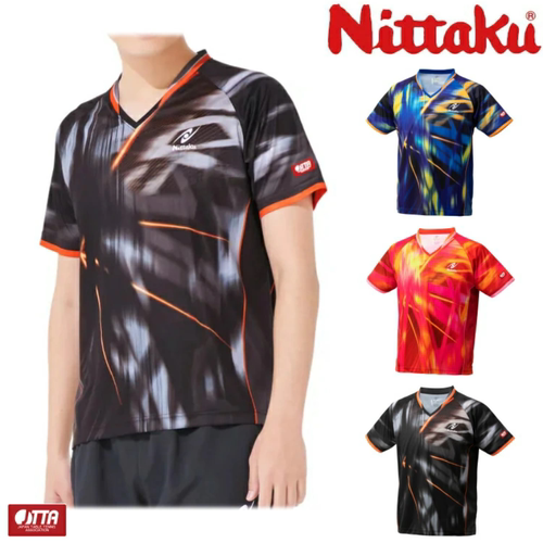日本Nittaku尼塔谷专业儿童乒乓球服男女宽松短袖上衣运动训练T恤