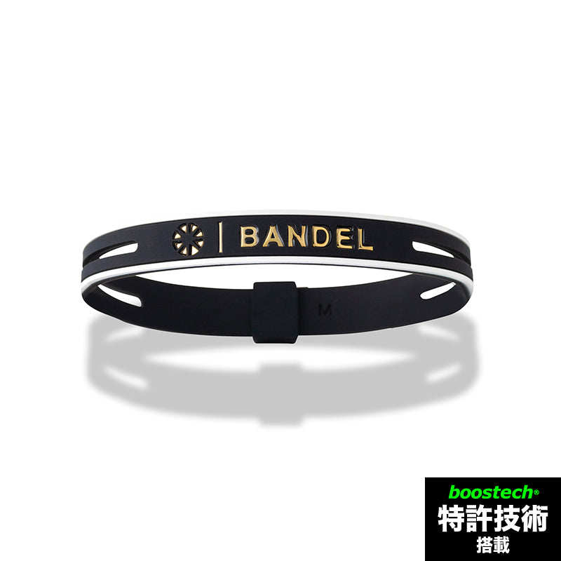 日本代购BANDEL健身运动保健硅胶手环黑色×金色防汗防水男女生