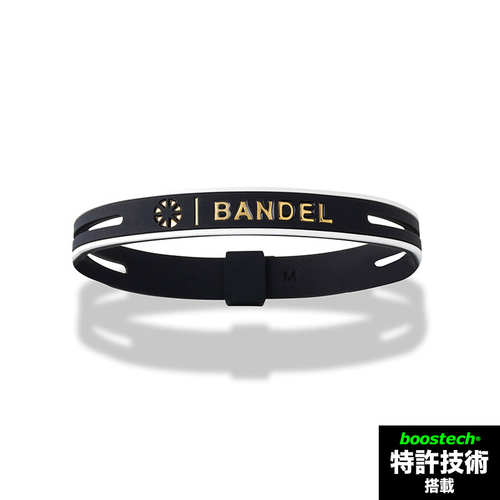 日本代购BANDEL健身运动保健硅胶手环黑色×金色防汗防水男女生