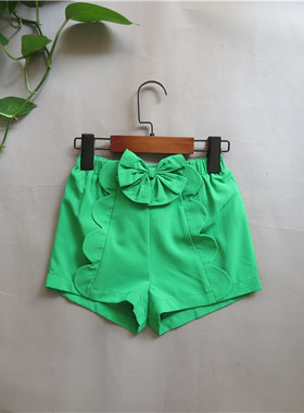 宝儿童装夏款短裤女童甜美蝴蝶结裤子66630