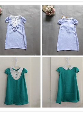 夏款宝儿童装真丝连衣裙女孩A字版衬衫裙13602 13658