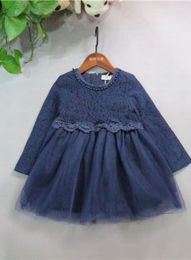 春装新款中大童纱裙小女孩公主裙女童洋气蕾丝连衣裙70431
