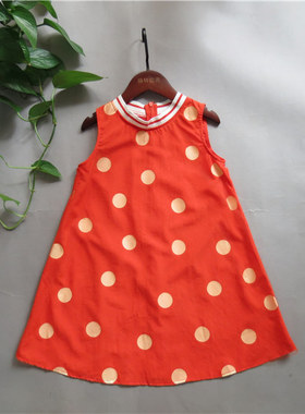 宝儿童装连衣裙女童圆点休闲背心裙66800