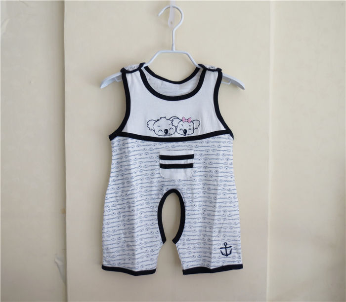 婴幼儿爬服背心开裆连体衣