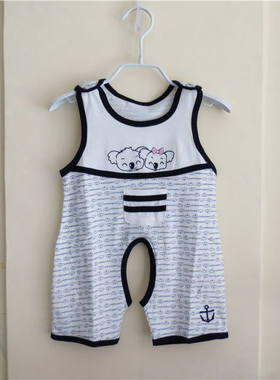 婴幼儿爬服背心开裆连体衣