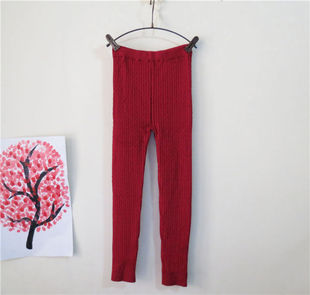 春秋款童装打底裤舒适针织裤横竖弹麻花面条纹裤子超大弹力1013