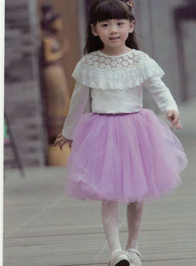 春秋宝儿童装半身裙唯美纱纱短裙女宝宝百搭半裙16161