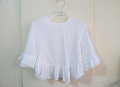 宝儿女童亚麻上衣可爱花边娃娃衫