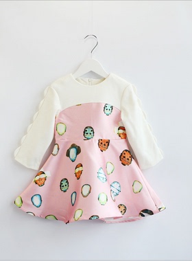 韩国宝儿春秋款连衣裙童装伞裙女童修身款公主连衣裙16689包邮