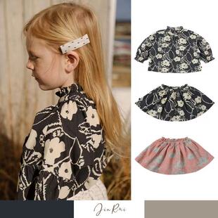 2025AW女童全棉灯芯绒印花长袖 衬衣宝宝百褶半身裙幼儿园秋衣