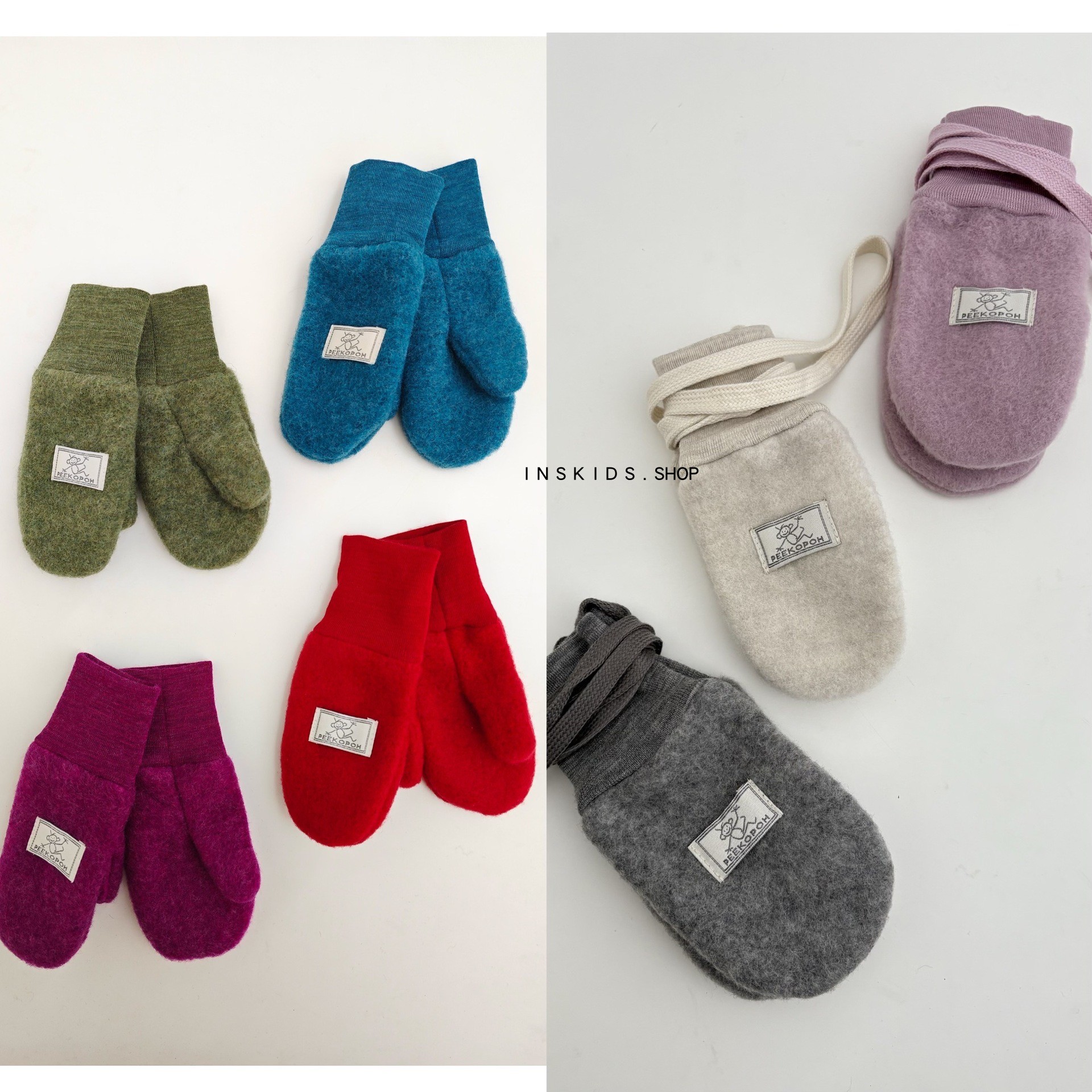 美丽奴羊毛拉绒面料手套