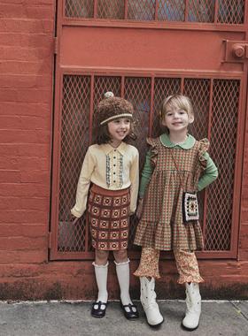 Ins童装23秋冬MP女童针织打底衫宝宝薄款高领毛衣女孩翻领上衣