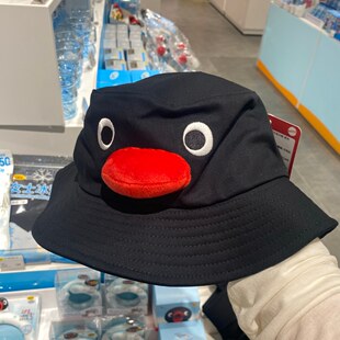 KKV新品Pingu立体帆布渔夫帽大帽檐遮脸男女百搭四季通用休闲帽子