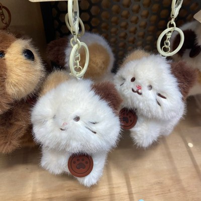 The green party 绿光派对国内代购三花猫小狗毛绒包包挂件挂饰