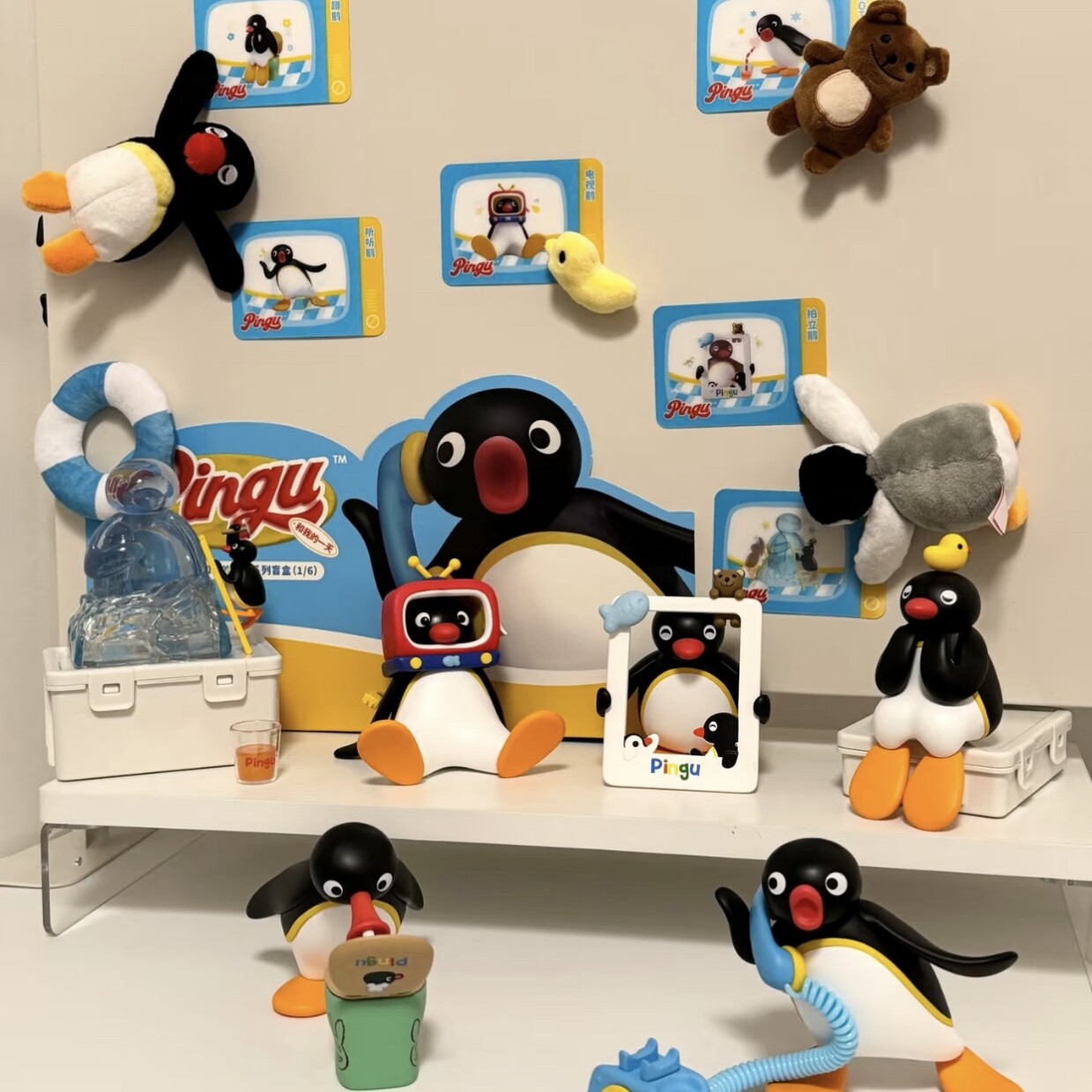 KKV正品代购pingu和我的一天拍立得相框pingu打电话盲盒公仔图片