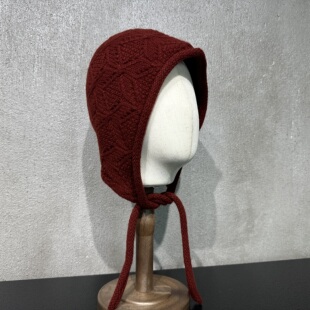 高端经典版 手钩 100%纯羊毛 优雅法式包头帽女士秋冬帽