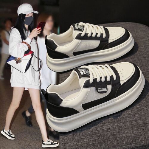 夏季女鞋新款透气小白鞋女学生韩版百搭厚底增高运动休闲板鞋潮鞋