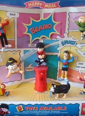 麦当劳玩具McDonald's开心乐园The Beano英国复古可动Vintage摆件