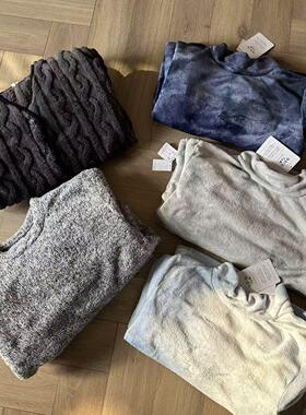 日本Avail家居服 秋冬保暖防静电两件套睡衣服法兰绒长袖长裤套装