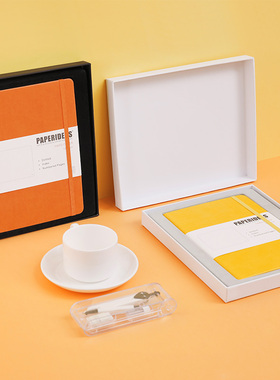 PAPERIDEAS页码绑带本A5笔记本礼盒装黑色白色简约手帐礼盒套装