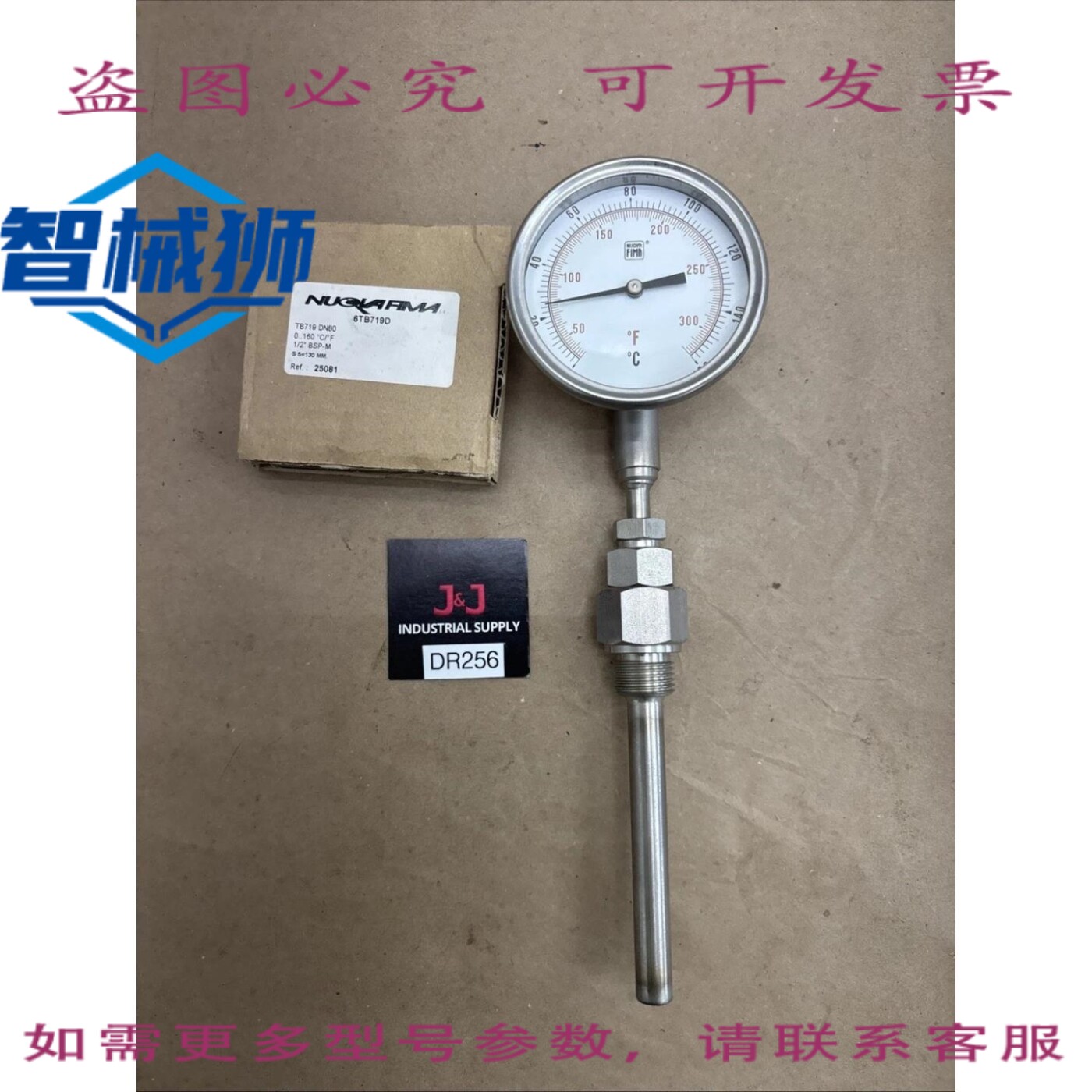 原装供应 NUOVA FIMA 温度计 6TB719D 0-310F/0-160 C 1/2 BSP-M