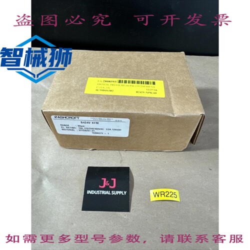 原装供应 ASHCROF 压力开关 B424V XFM 60PSI 15A 125/250/480 ?