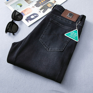 意重工刺绣牛仔裤 春夏款 男45029 超软四面弹小黑牛 Ven精品男装