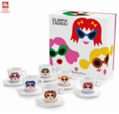 意大利illy2019年典藏杯OLIMPIA ZAGNOLI女性彩色插画主题咖啡杯