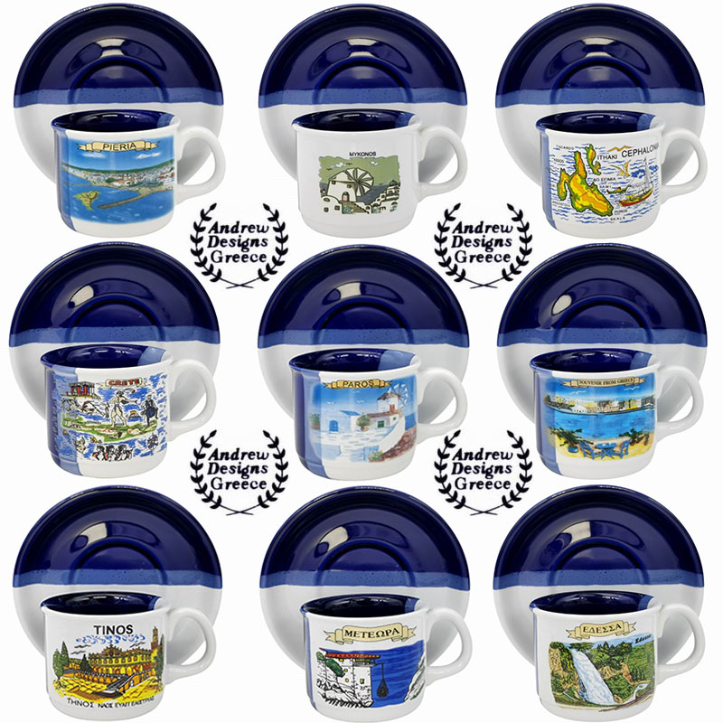 咖啡杯精品adg地理图风卡布奇诺